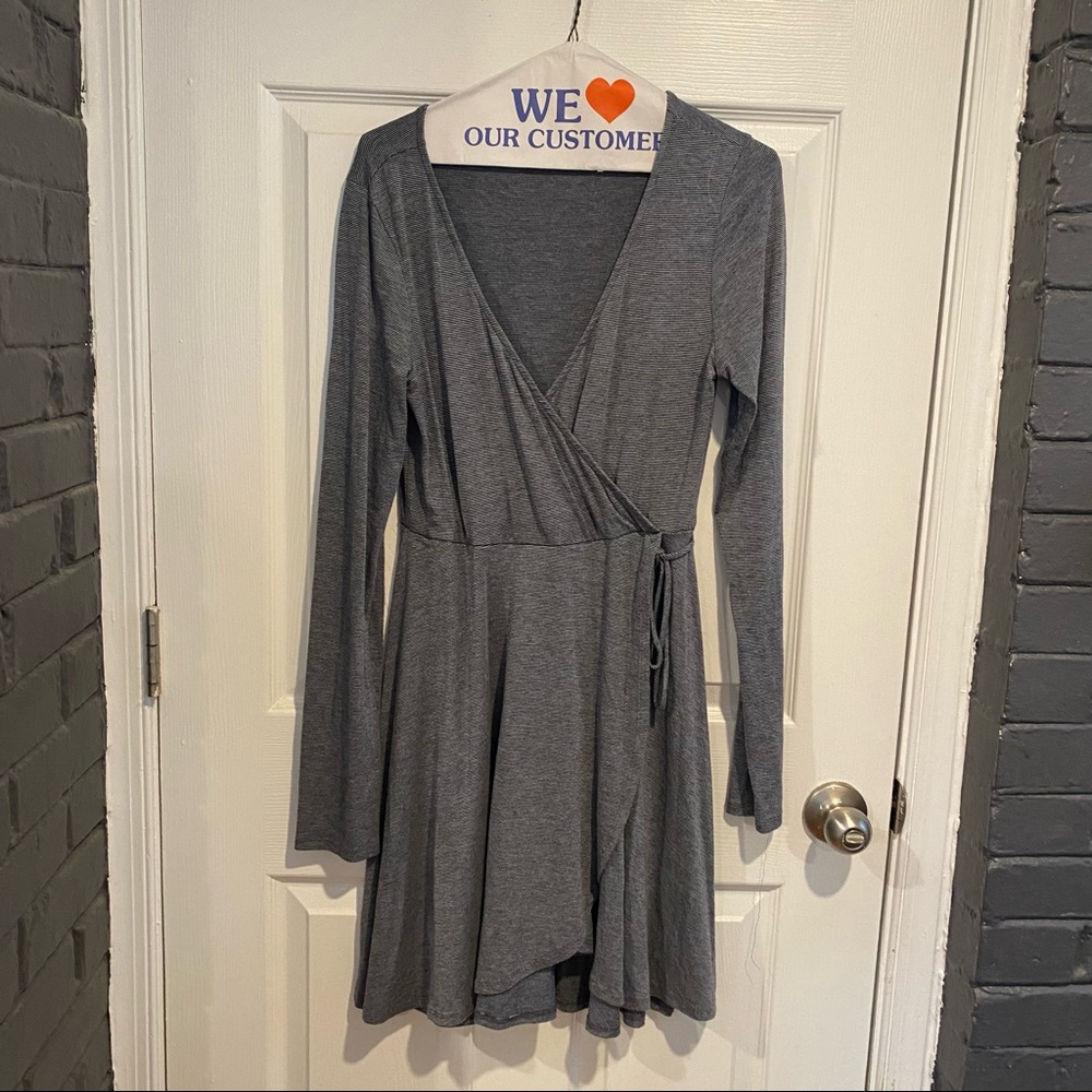 Striped wrap dress